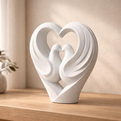 Two Doves Heart Sculpture