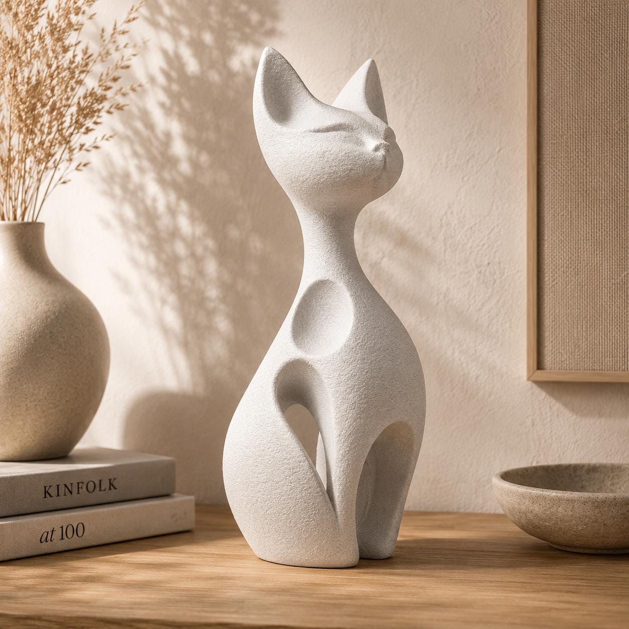 Abstract Minimalist Cat Sculpture