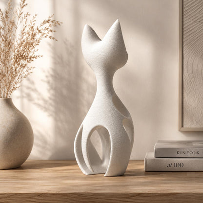 Abstract Minimalist Cat Sculpture