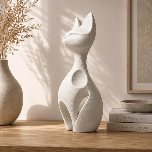 Abstract Minimalist Cat Sculpture