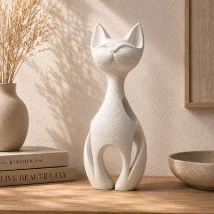 Abstract Minimalist Cat Sculpture