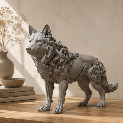 Ornate Wolf Sculpture