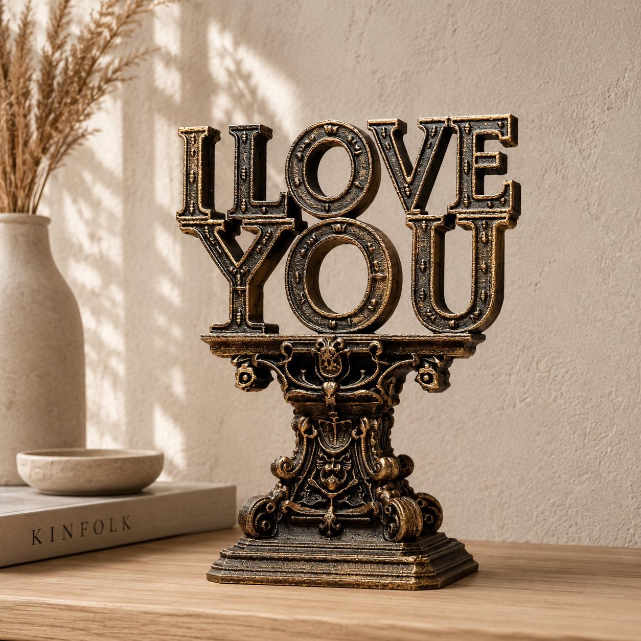Ornate I Love You Sculpture