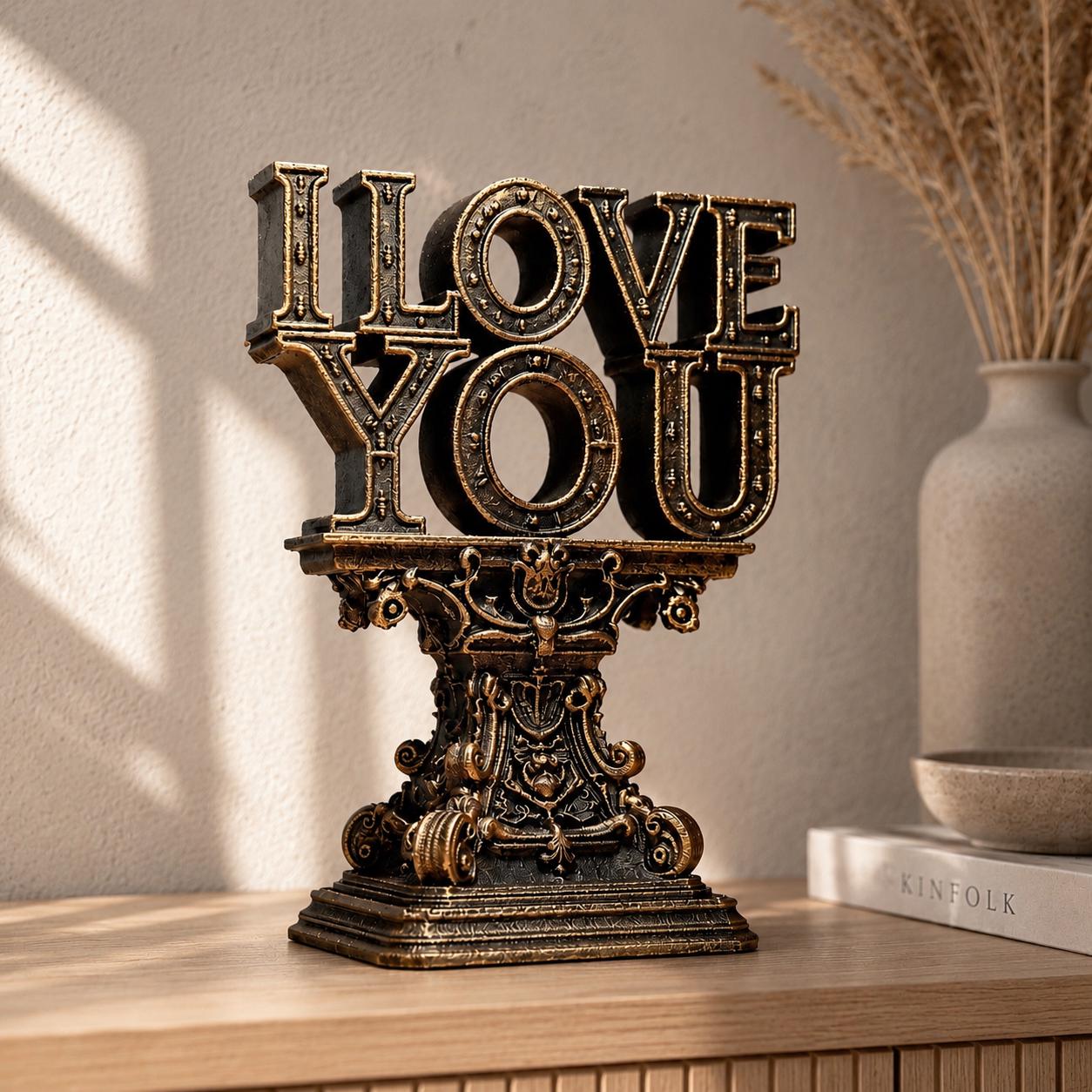 Ornate I Love You Sculpture