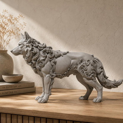 Ornate Wolf Sculpture