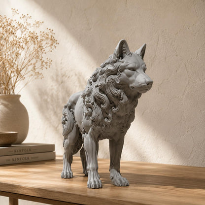 Ornate Wolf Sculpture