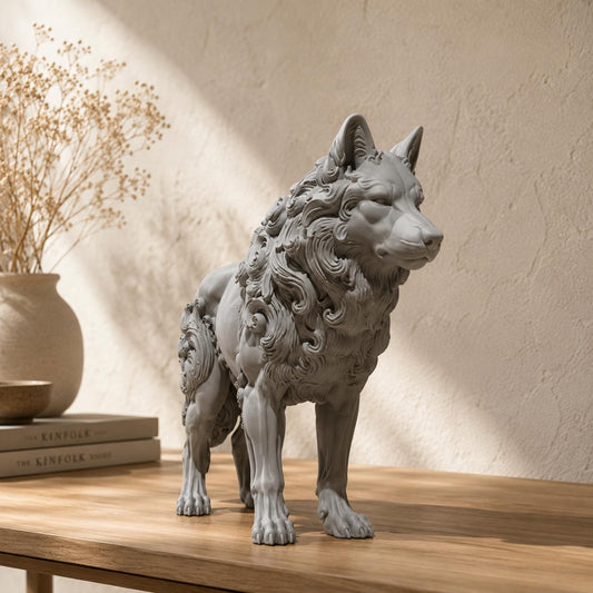 Ornate Wolf Sculpture