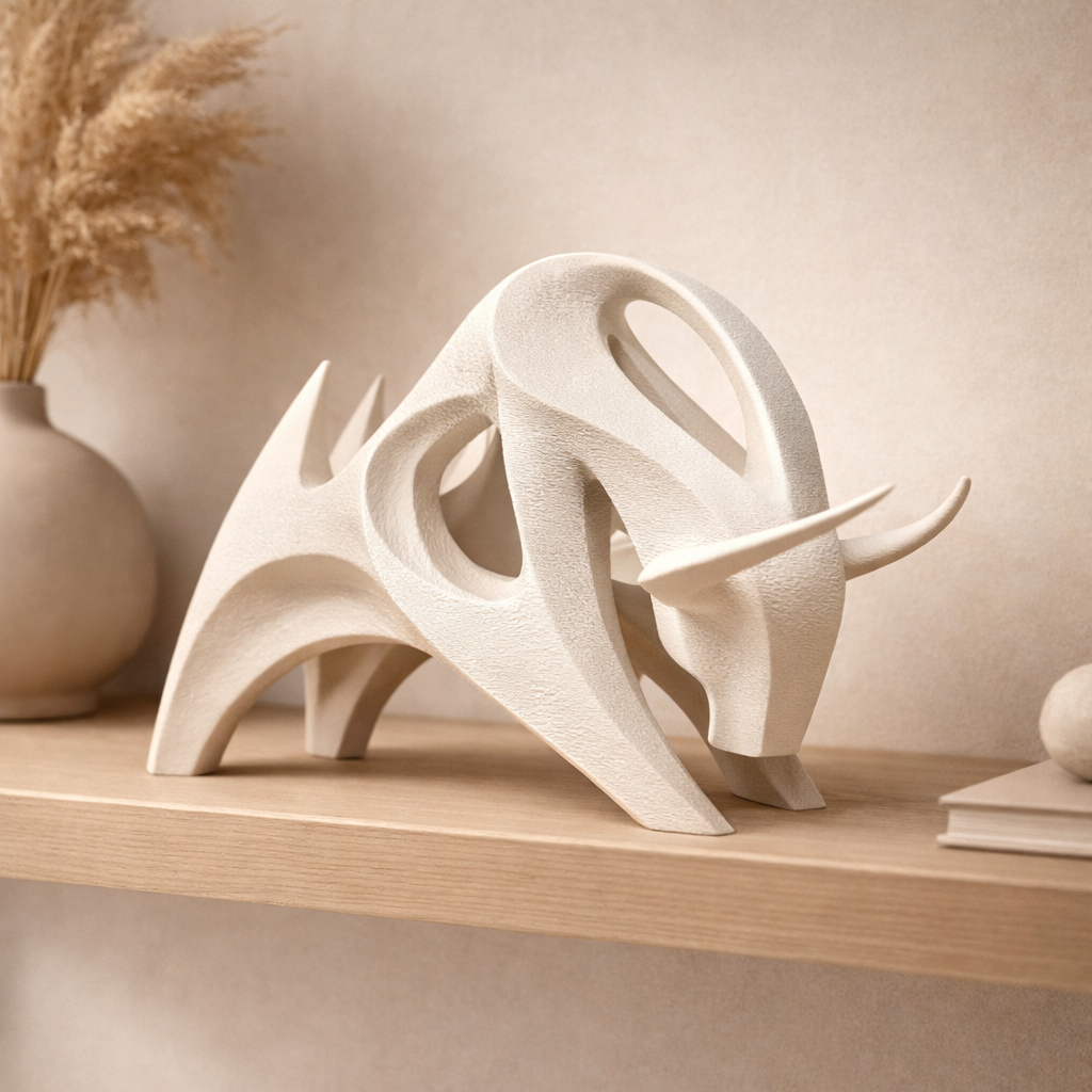 Abstract Bull Sculpture