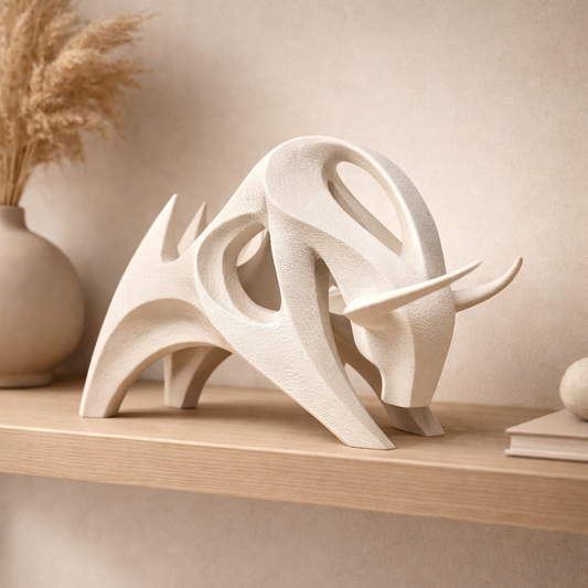 Abstract Bull Sculpture