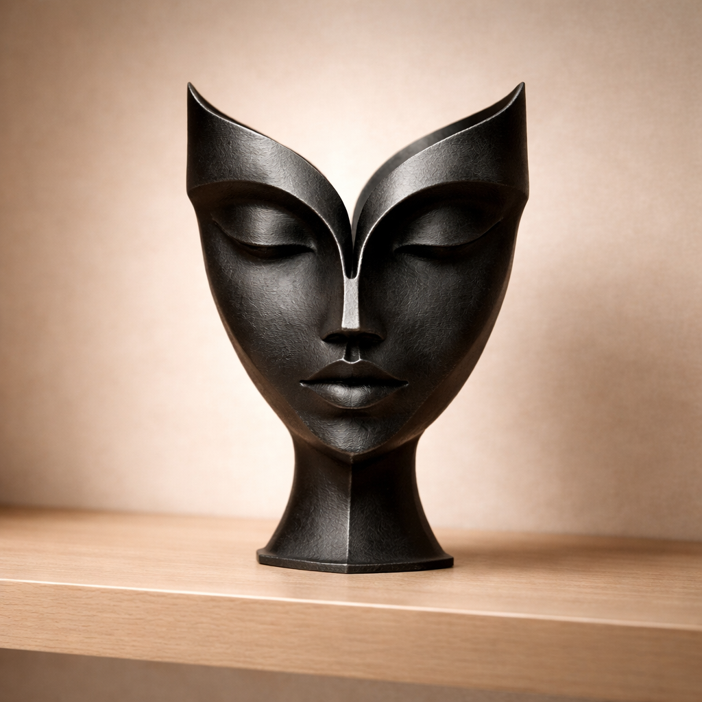 Modern Abstract Face Sculpture