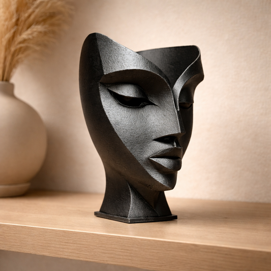 Modern Abstract Face Sculpture