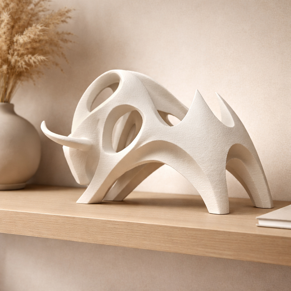 Abstract Bull Sculpture