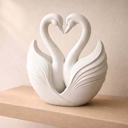 Two Swans Heart Sculpture