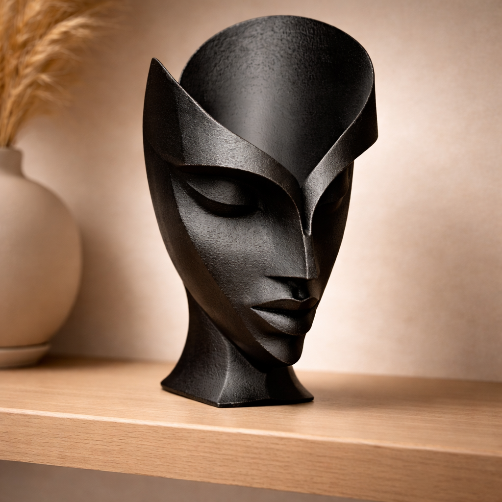 Modern Abstract Face Sculpture