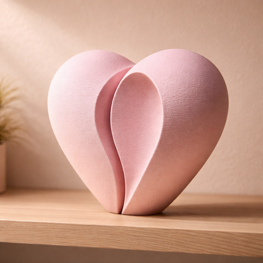 Split Heart Abstract Sculpture