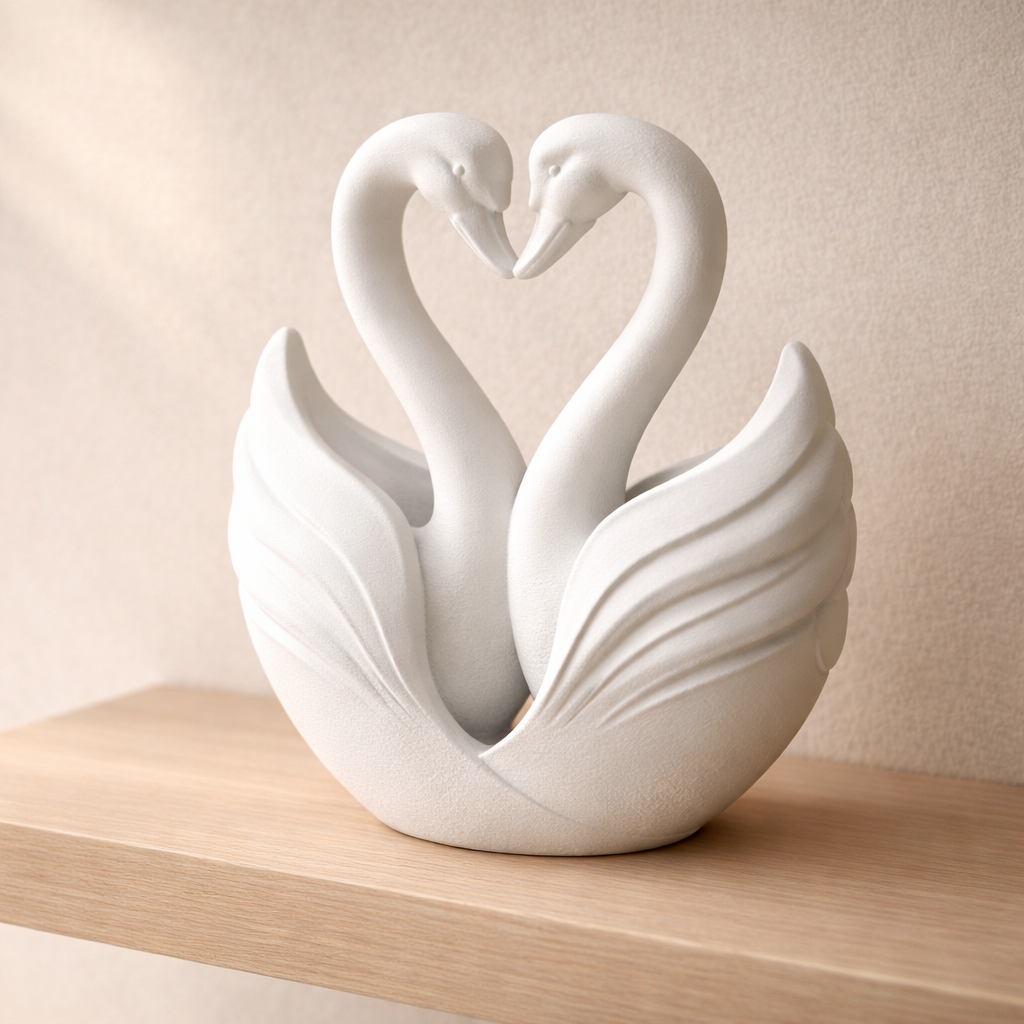 Two Swans Heart Sculpture